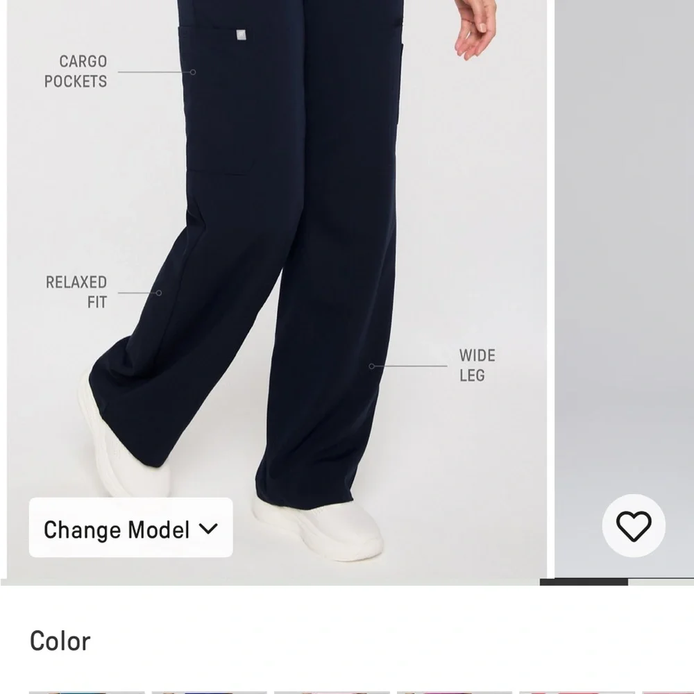 Wide-Leg high waisted Fabletics Scrub Pants - Picture 2 of 3